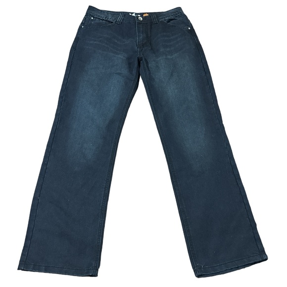 Miskeen Jeans Men’s 34x32 Dark Blue Y2K Hip Hop Baggy Straight Leg - Picture 1 of 7